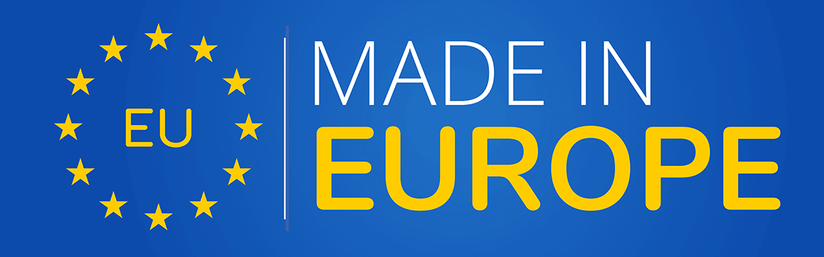 Made in Europe origin label with the stars of the European Union.