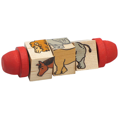 Wood spinner puzzle with animals.