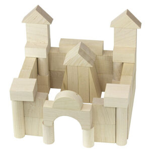 Castle made of wooden building blocks.