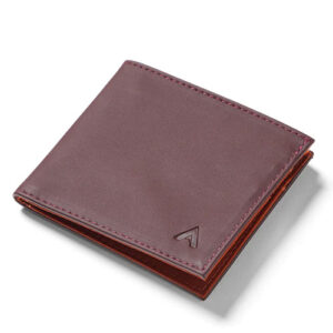 Brown leather Allett bifold wallet.