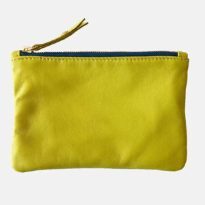 Small yellow leather Blair Ritchey zip wallet.