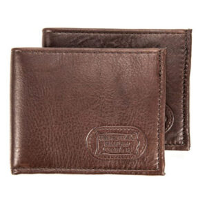 Brown leather bifold wallets from Buffalo Billfold.