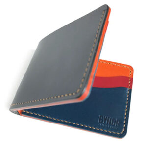 Multicolored leather wallet.