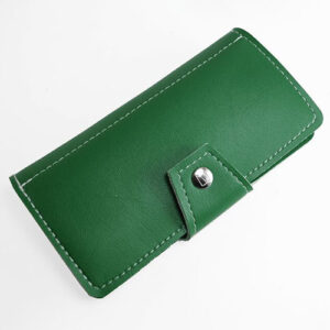 Green vinyl clutch snap wallet by Couch.