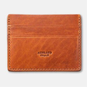 Brown leather card case with 3 slots by Ashland.