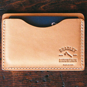 Natural leather card case by Bradley Mountain.