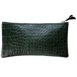 Women's clutch wallet made from crocodile embossed leather by Crystalyn Kae.