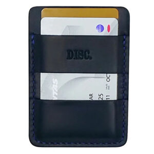 Black leather card case by Disc Studio.