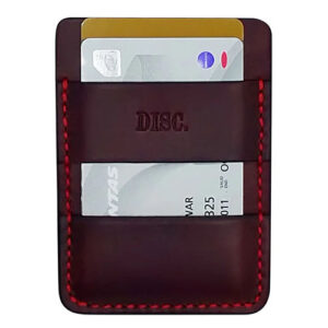 Brown leather card case by Disc Studio.