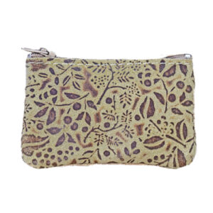 Leather coin purse with floral print by North Star Leather.