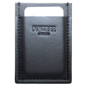 Black leather card case by Pingree Detroit.