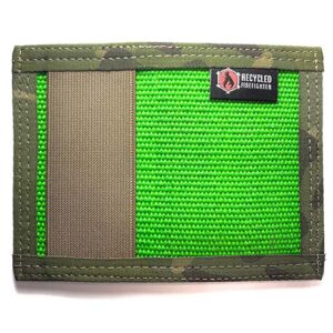 Flipside of minimalist card wallet with elastic for cash by Recycled Firefighter.