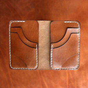 Leather card wallet with 4 card slots by Rose Anvil.