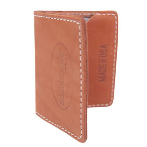 Brown leather card wallet by Whiteknuckler Brand.