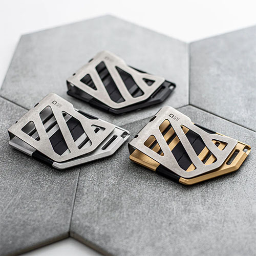 MC01 money clips in silver, gold and black tints.