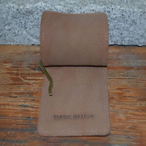 Leather money clip with made in USA label by North Star Leather.
